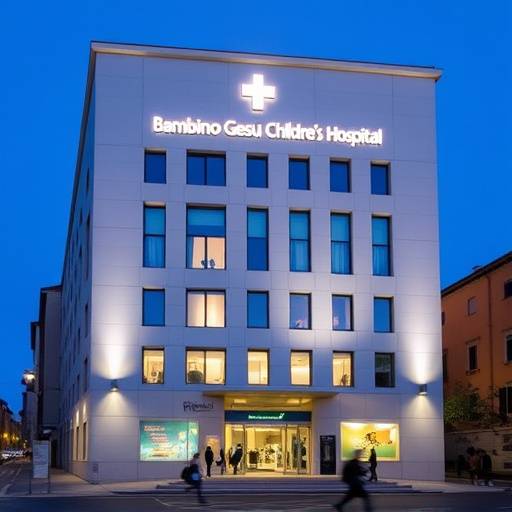 Facciata dell'Ospedale Pediatrico Bambino Ges&ugrave; a Roma